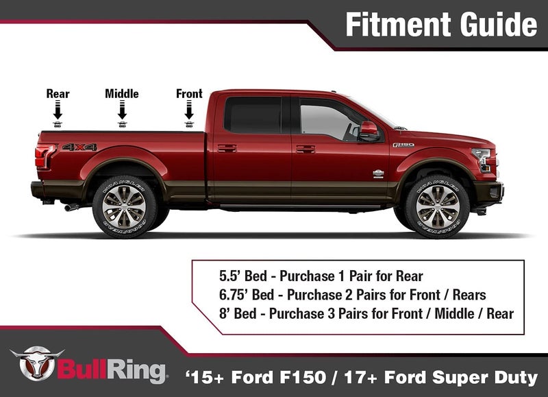 Bull Ring Flush Fit 35Â° Degree Angle Retractable Truck Bed Tie Down Anchors, Compatible with Ford 2015-2025 F150, 2017-2025 F250 F350 & F450 Trucks (1 Pair) - Image 2